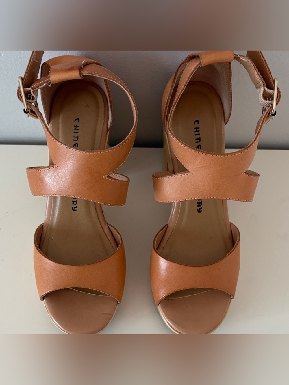Chinese Laundry Leather Platform Sandals Size 6 NWOT Boho Festival